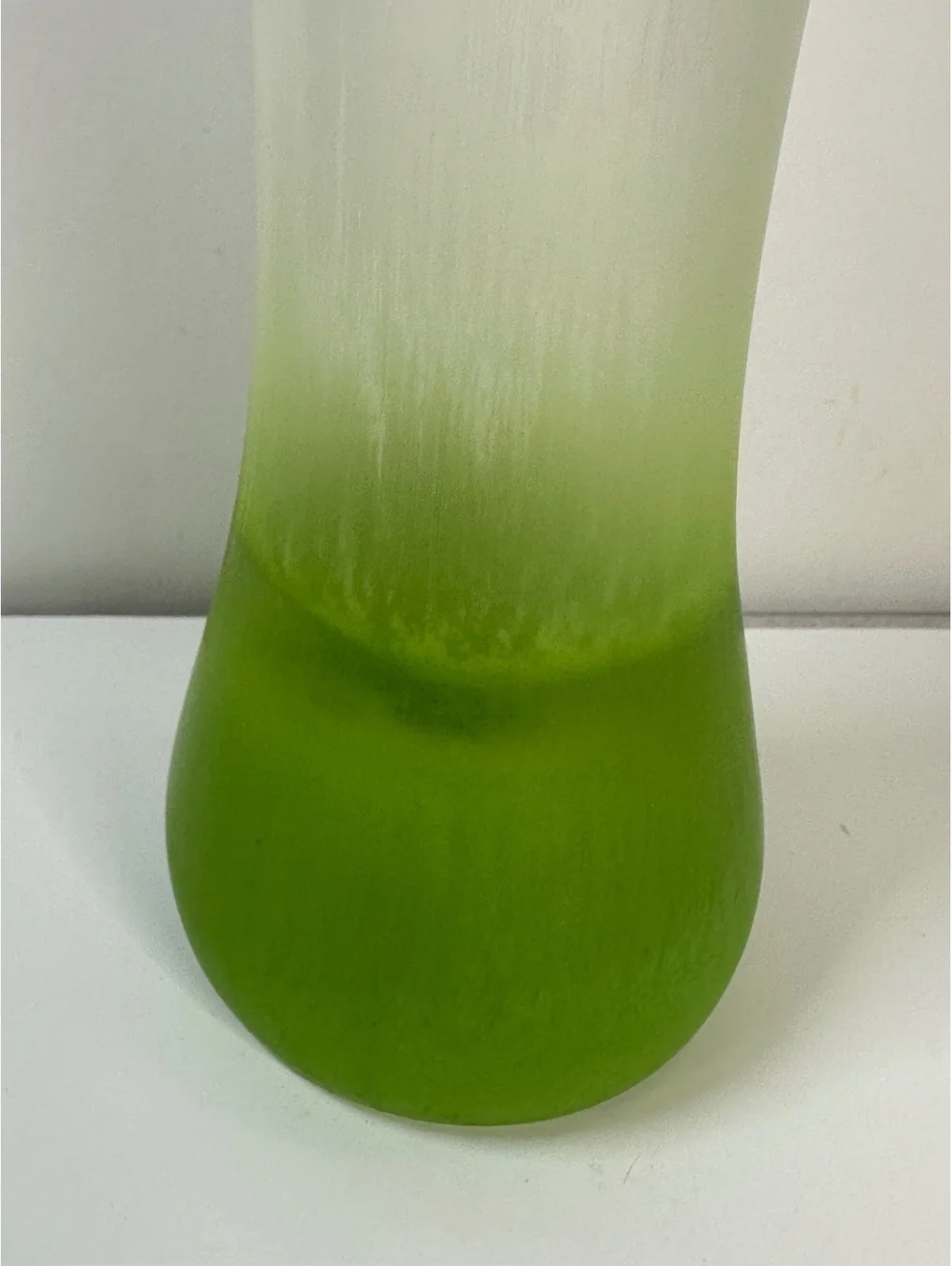 Kosta Boda Fungi Frosted Glass Vase Ruffled Rim Green Ulrica Hydman-Vallien